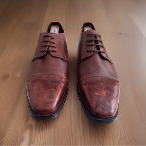 Karl Lagerfeld Rich Brown Leather Oxfords